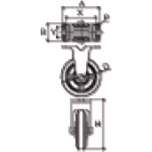 東北車輛製造所 鋳物製キャスター 標準型固定金具付ゴム車輪 150パイ 150KB 1個