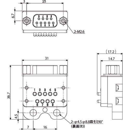 Einz D-SUB & Probe Connector Tool Side OXR-DPS09-I 1 piece