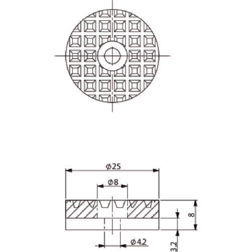 アインツ 当板・丸型・黒φ25・ミニシリンダー用 CP-015 1 個