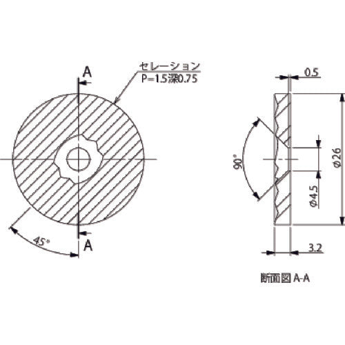 아인츠 손톱 · 원형 φ25 · 미니 실린더 용 CP-013 1 개