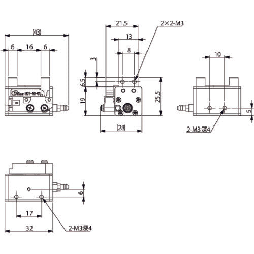 アインツ 平行チャック・単動・5ST HC1-5S-C1 1 個