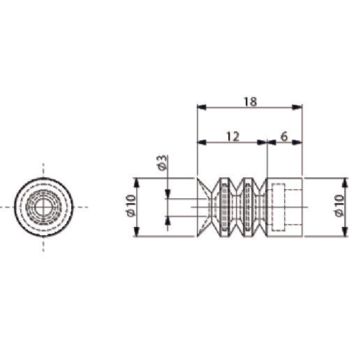 アインツ 吸着パッド・TR・φ10・茶・ミニ TR-1062-3M 1 個