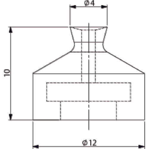 アインツ 吸着パット・埋込式・フッ素・黒 パッド外径4mm VAPF-4C 1 個