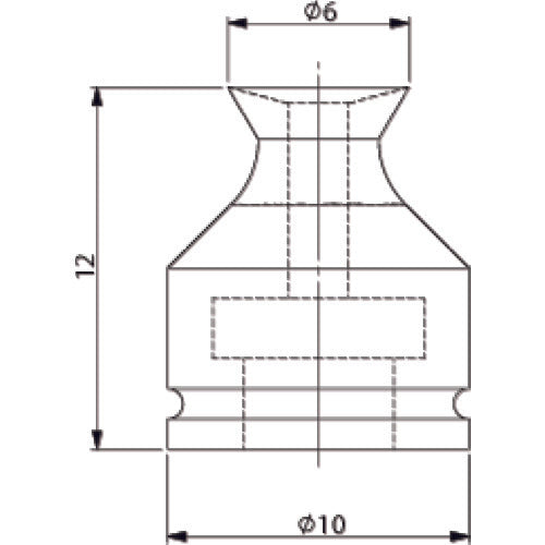 アインツ 吸着パット・埋込式・フッ素・黒 パッド外径6mm VAPF-6C 1 個