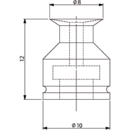 アインツ 吸着パット・埋込式・フッ素・黒 パッド外径8mm VAPF-8C 1 個