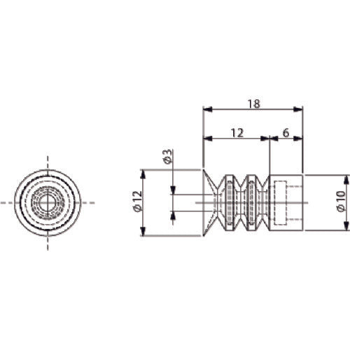 아인츠 흡착 패드・TRN・φ12・녹색・미니 TRN-1062-4M 1개