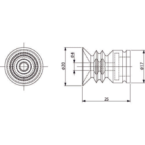 アインツ 吸着パッド・フリー・シリコン・茶 VAPH-20C-2 1 個