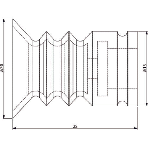 アインツ ロボットハンド用パーツ 吸着パッド・フリー・ウレタン・乳白 VAPU-20C-2 1 個
