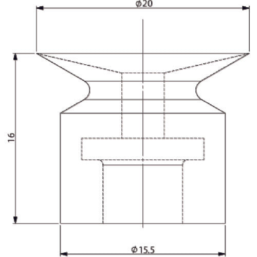 아인츠 흡착 퍼트·매입식·불소·흑 패드 외경 20mm VAPF-20C 1개