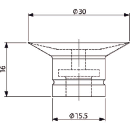 アインツ 吸着パット・埋込式・フッ素・黒 パッド外径30mm VAPF-30C 1 個