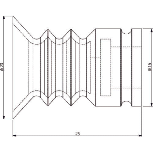 アインツ ロボットハンド用パーツ 吸着パッド・フリー・フッ素・黒 パッド外径20mm VAPF-20C-2 1 個
