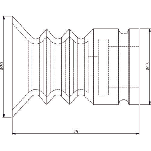 アインツ ロボットハンド用パーツ 吸着パッド・フリー・ニトリル・緑 VAPN-20C-2 1 個