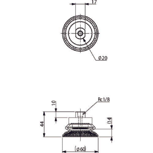 Einz Suction Pad for Thin Steel Plates VAPNP-60C-1-F 1 pc