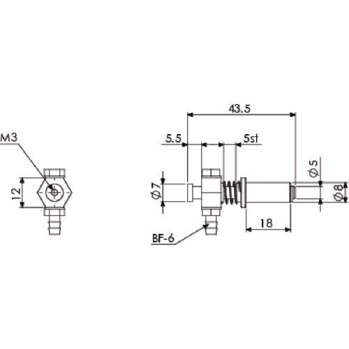 Einz Suction Fittings Mini Attachment Connection φ8mm VFIL2-SS-5-P8 1 pc