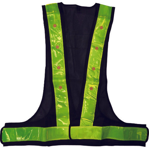 미즈케이 킹 사이즈 LED 안전 베스트 감색/노랑 5916515 1장