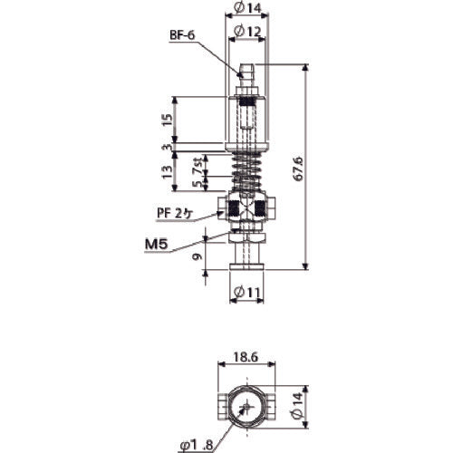 アインツ 吸着金具・回止式・スモール用 VFILB2-SH-P12 1 個