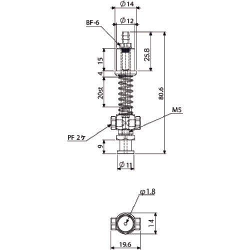 アインツ 吸着金具・回止式・スモール用 VFILB2-SH-20-P12 1 個
