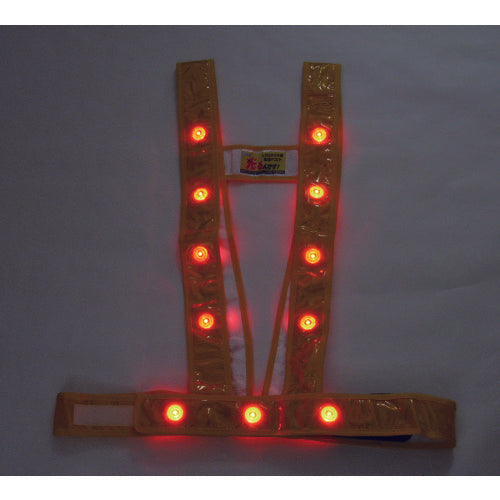 미즈케이 LED 타스키형 안전 베스트 「빛나요」<골드/레드 LED> 3020001 1장