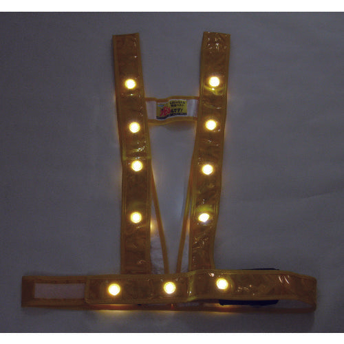 미즈케이 LED 타스키형 안전 베스트 「빛나요」<골드/흰색 LED> 3020002 1장