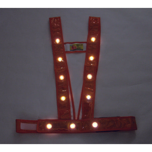Mizukei LED sash-shaped safety vest "Shining" <Orange/White LED> 3020012 1 piece