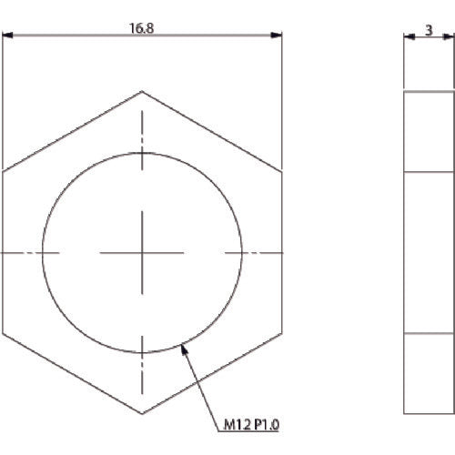 Einz Adsorption Metal Nut, Trivalent White, Small VFIL-M12 (12X17X3 P1.0) 1 pc