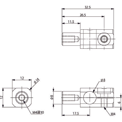 Ainz Rotation Bracket, φ8, 8A N01864-303 1 piece