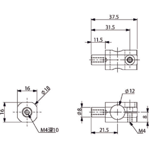 Ainz Rotation Bracket, φ12, 8A N01864-302 1 piece