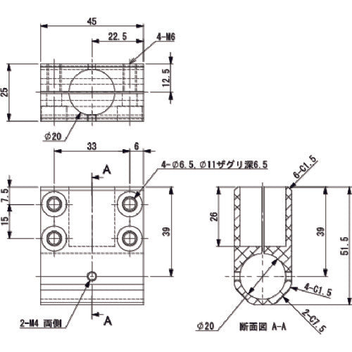 Einz Tee Connector #2 φ20 φ20 N01861-405 1 piece