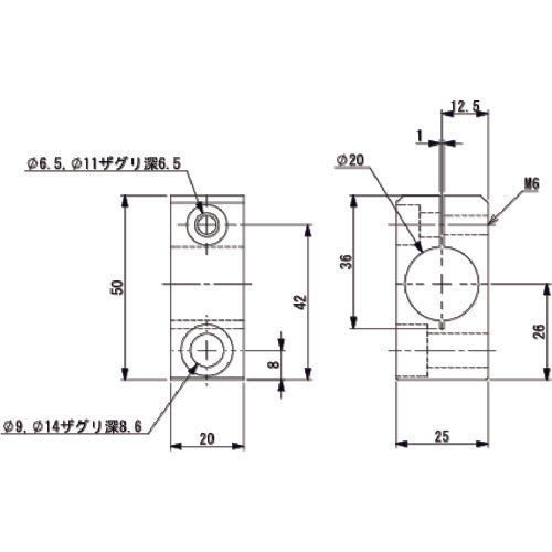 Ainz Attachment BKT, φ20, M8 N01862-214 1 piece