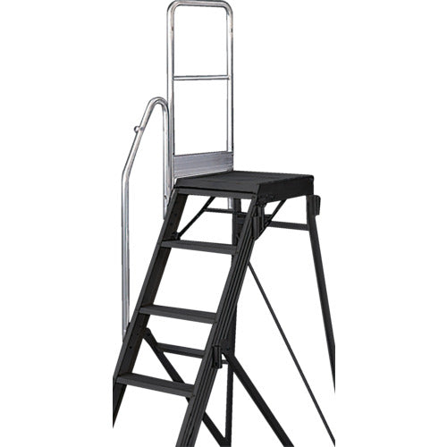 TRUSCO TDAD step ladder with handrail on one side, height 1100mm, TDAD-TS-110, 1 unit
