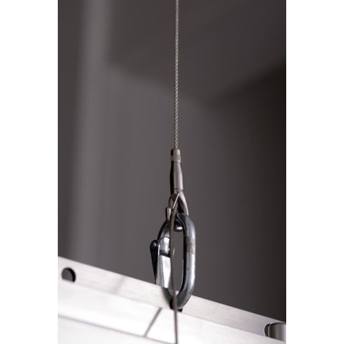 TRUSCO Wire Gripper, Hook with Carabiner to Prevent Falling Off, SUS, TSM-20VP, 1 pc