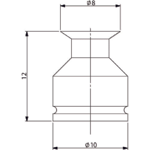 Einz suction pad, built-in, urethane, milky white, pad outer diameter 8mm VAPU-8C 1 piece