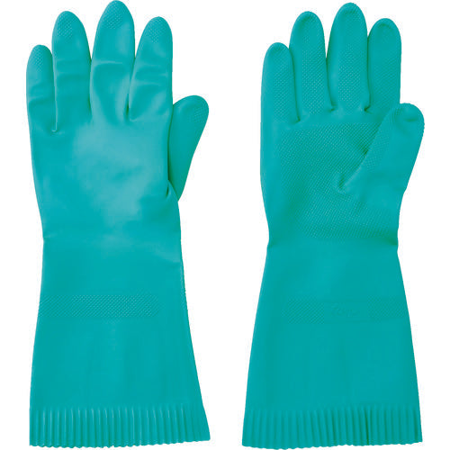 TRUSCO thick natural rubber gloves, no fleece lining, size L, green, TNGG45-L, 1 pair