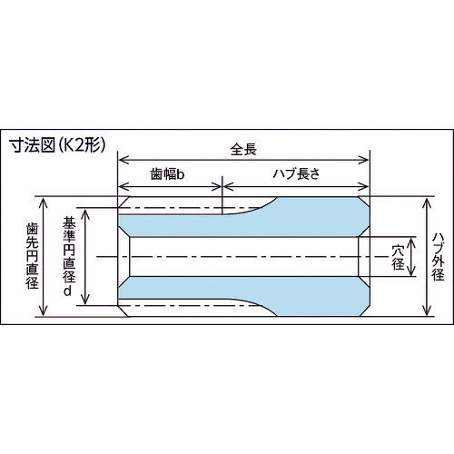 KG 후드 콘택트 블루 POM 기어 시리즈 평기어 톱니수 24 형상 B1 S50BP24B-0503
