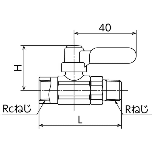 オンダ製作所 ボールバルブ フリーボールM2型Rタイプ(ロングハンドル) Rc1/4 × R1/4 M2-08MLR 1個