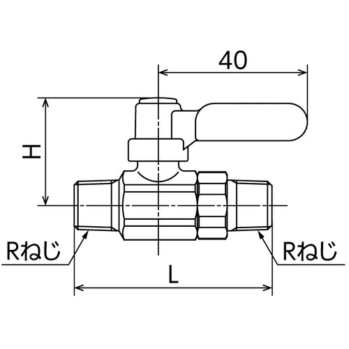 オンダ製作所 ボールバルブ フリーボールM3型Rタイプ(ロングハンドル) R1/8 × R1/8 M3-06MLR 1個