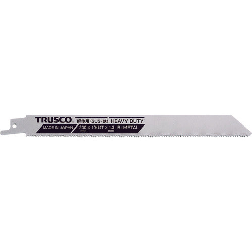 TRUSCO Bimetal Saber Saw Blade (Thick Blade Type) 300 Width x 1.3mm Thickness 10/14 Teeth 5 Pieces TBSH-300-1014-5P 1 PK