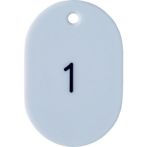 TRUSCO Numbered Oval Bills Large 60X40 1-25 White THFL-0125-W 1 Box