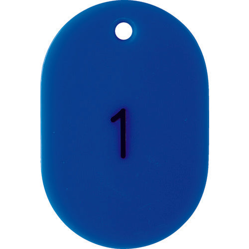 TRUSCO Numbered Oval Bills Large 60X40 1-25 Blue THFL-0125-B 1 Box