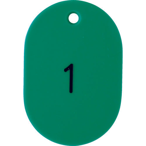 TRUSCO Numbered Oval Bills Large 60X40 1-25 Green THFL-0125-GN 1 Box