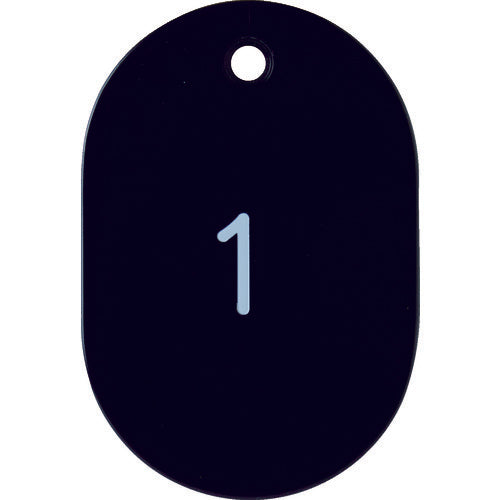 TRUSCO Numbered Oval Bills Large 60X40 1-25 Black THFL-0125-BK 1 Box