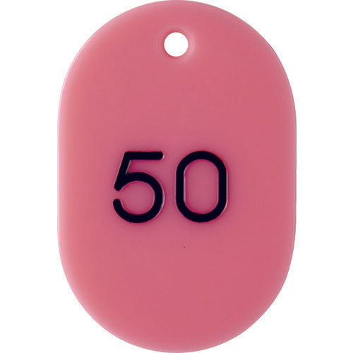 TRUSCO Numbered Oval Bills Large 60X40 26-50 Pink THFL-2650-P 1 Box