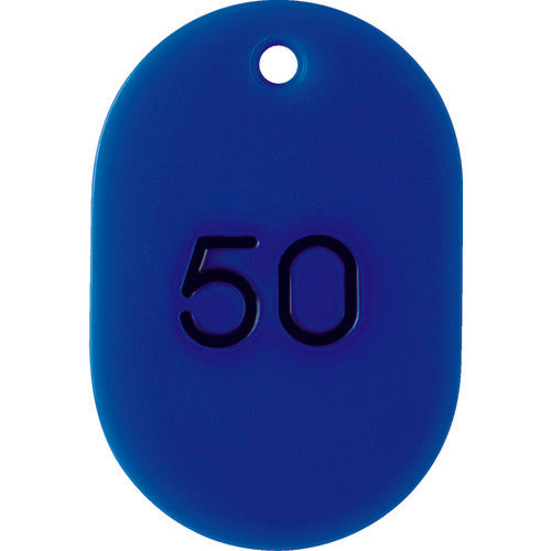 TRUSCO Numbered Oval Bills Large 60X40 26-50 Blue THFL-2650-B 1 Box