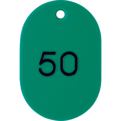 TRUSCO Numbered Oval Bills Large 60X40 26-50 Green THFL-2650-GN 1 Box