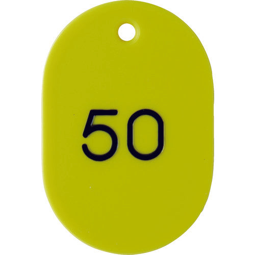 TRUSCO Numbered Oval Bills Large 60X40 26-50 Yellow THFL-2650-Y 1 Box