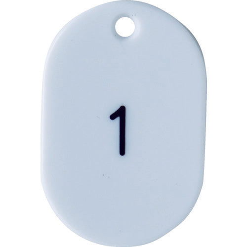 TRUSCO 番号入小判札 小 45X30 1〜25 白 TKFS-0125-W 1 箱