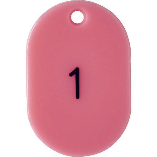 TRUSCO 番号入小判札 小 45X30 1〜25 ピンク TKFS-0125-P 1 箱