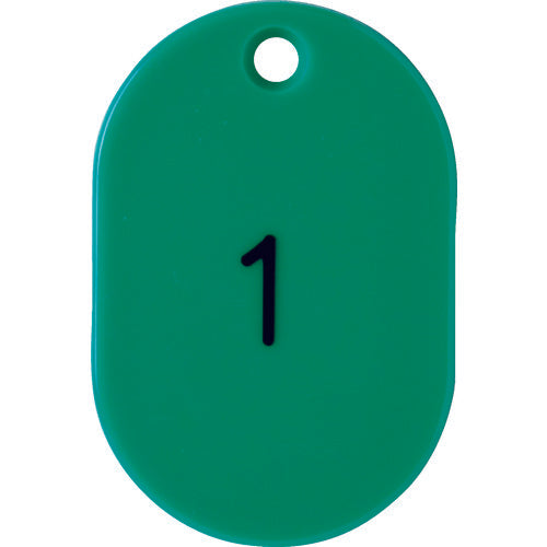 TRUSCO 番号入小判札 小 45X30 1〜25 緑 TKFS-0125-GN 1 箱