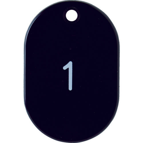 TRUSCO 番号入小判札 小 45X30 1〜25 黒 TKFS-0125-BK 1 箱