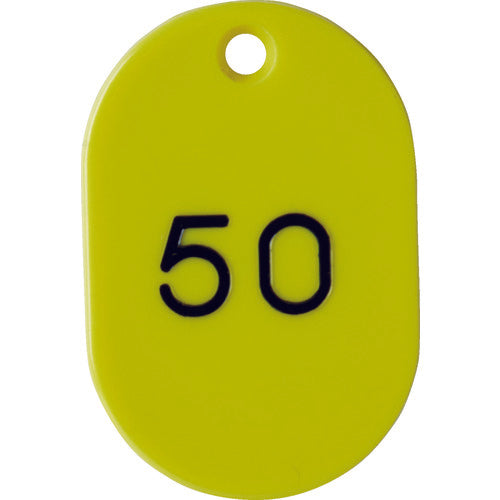 TRUSCO 番号入小判札 小 45X30 26〜50 黄 TKFS-2650-Y 1 箱